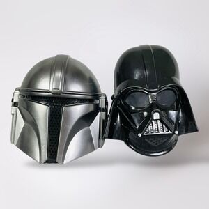 Star Wars Mandalorian and Darth Vader Half Masks Halloween Costume Adult